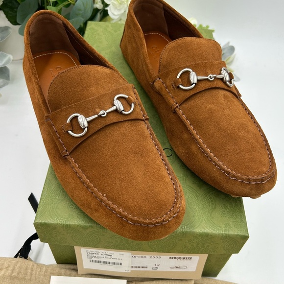 Gucci Other - Men's Gucci brown suede horse bit driving loafers size 12 made in Italy
